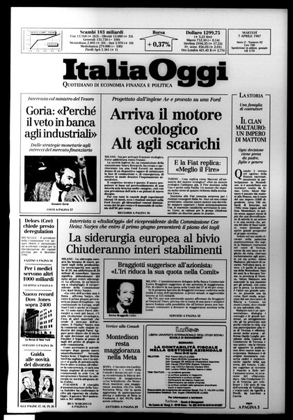 Italia oggi : quotidiano di economia finanza e politica